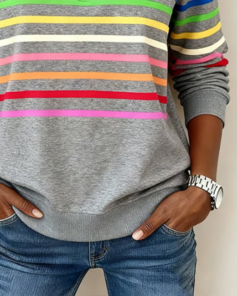 Sharon | Colour-Block Zip-Neck Jumper