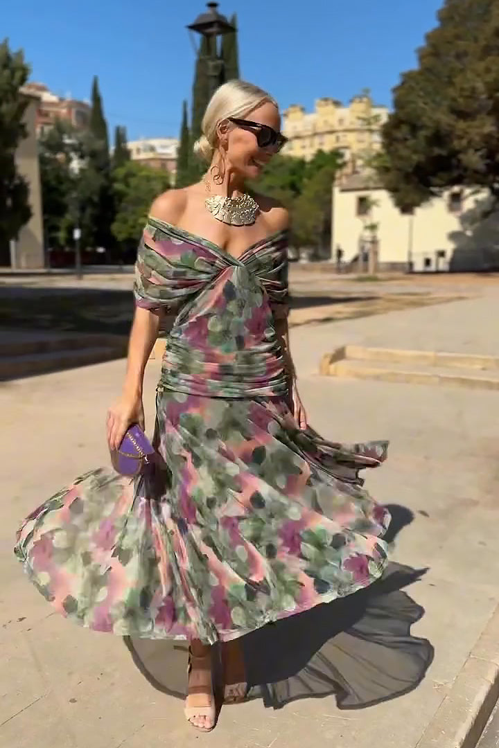 Eloisa | Long Floral Chiffon Dress