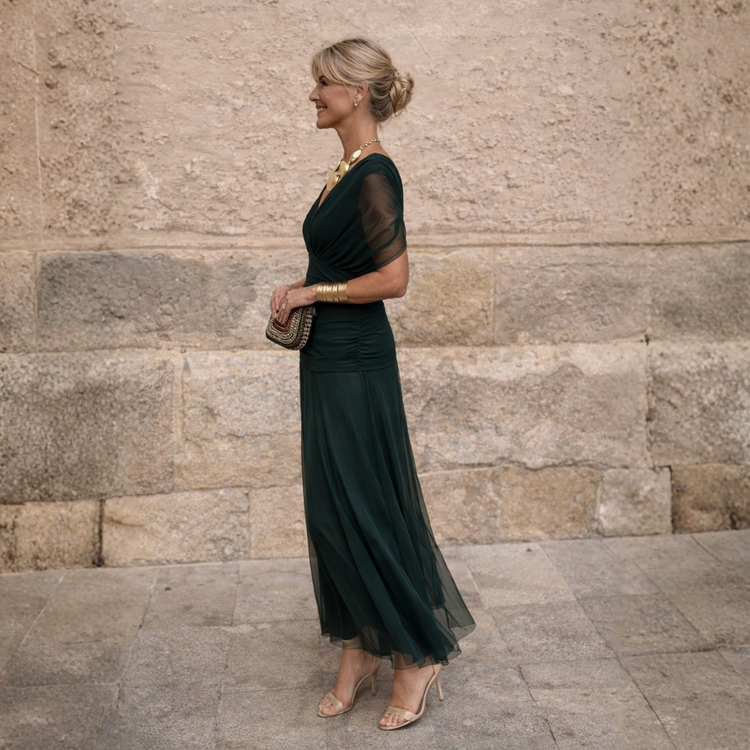 Mikaela | Off-Shoulder Chiffon Maxi Dress