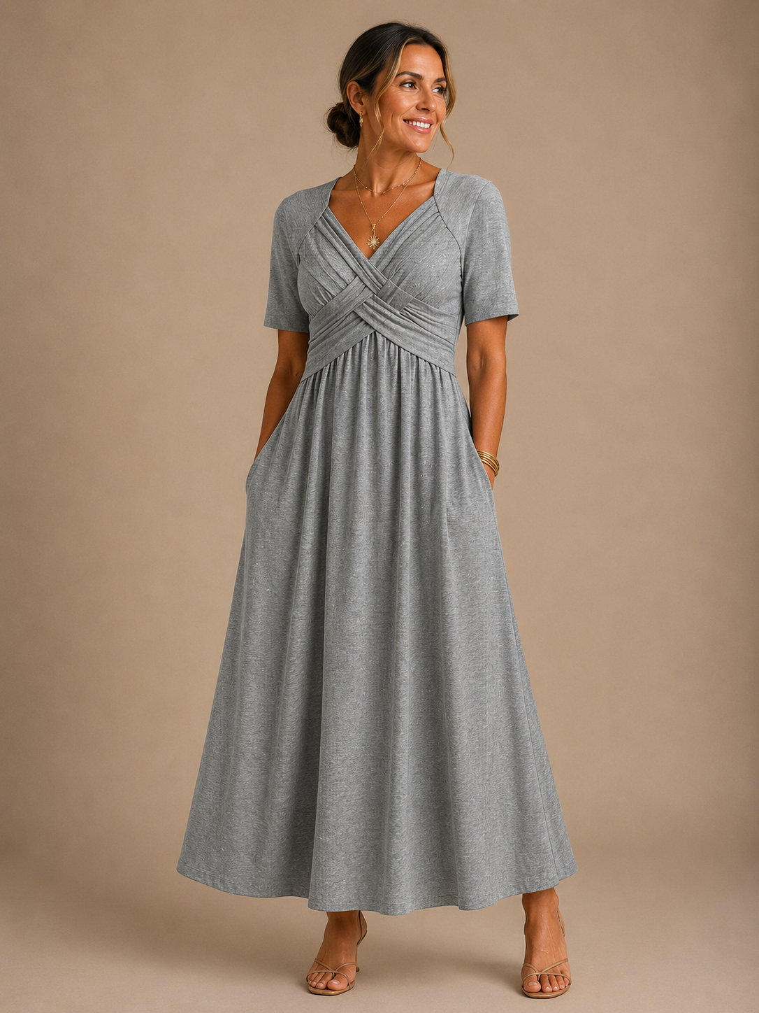 Angeli | Gathered Waist Midi Dress