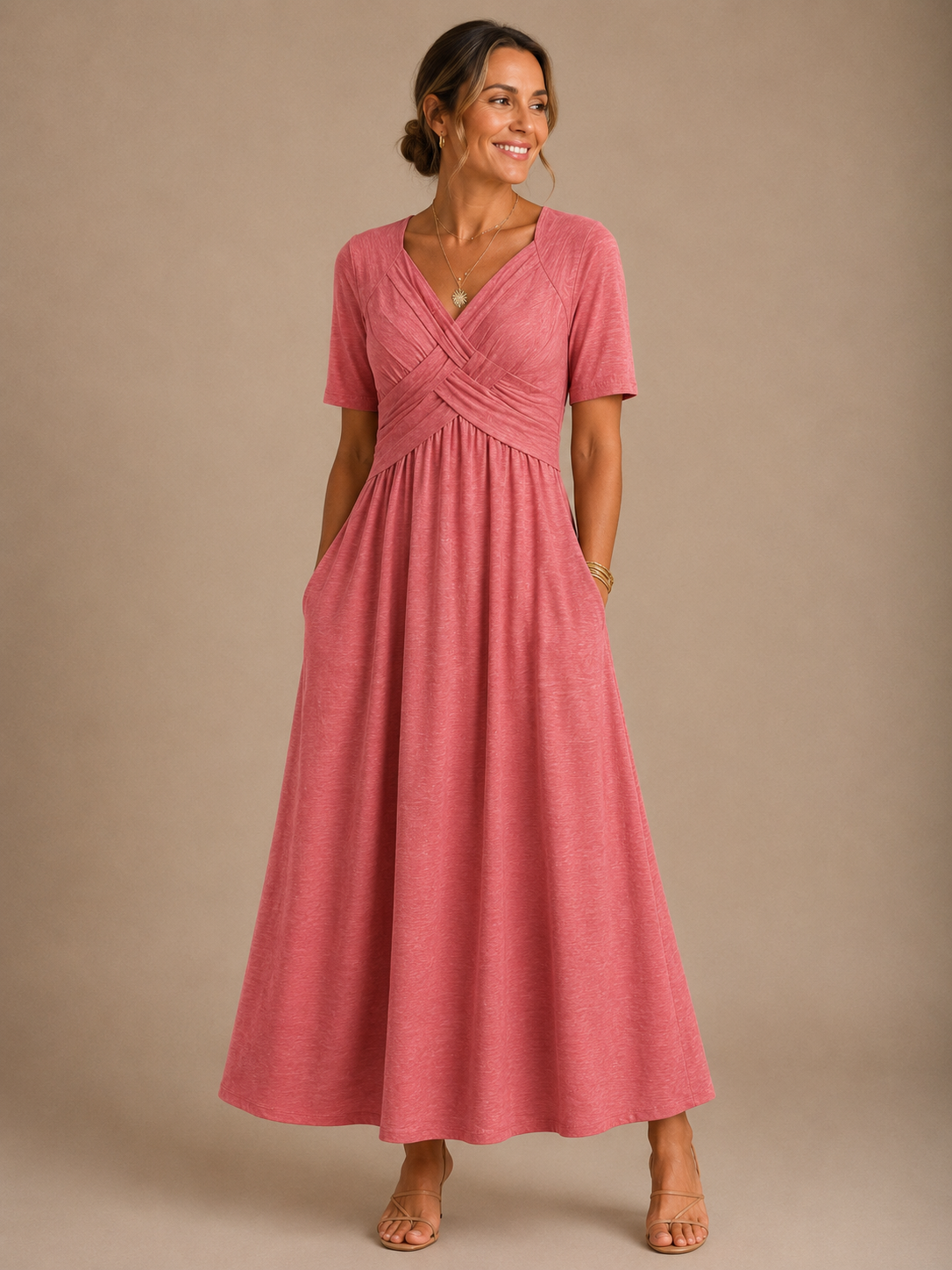 Angeli | Gathered Waist Midi Dress