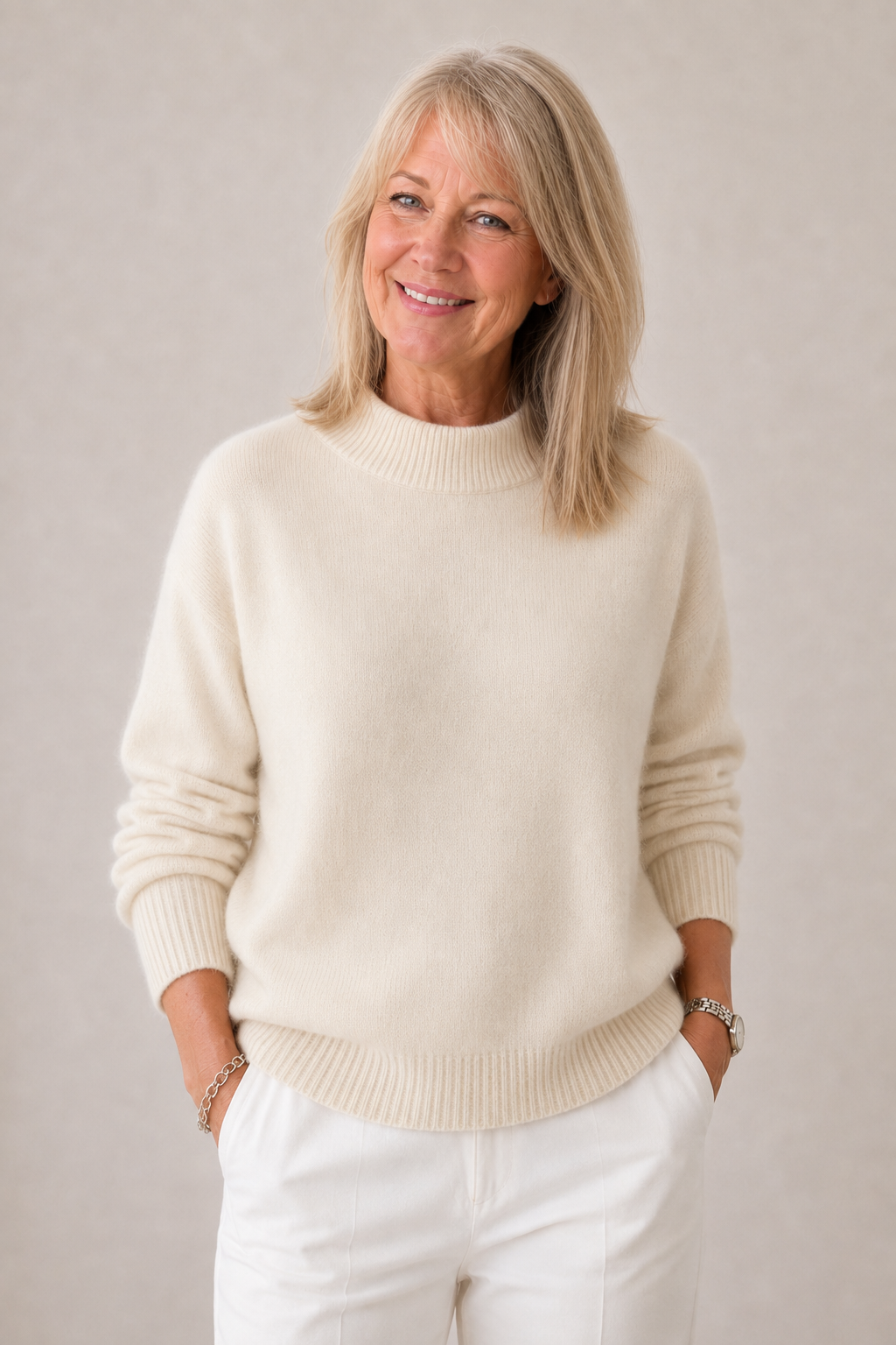 High Neck Wool-Blend Jumper