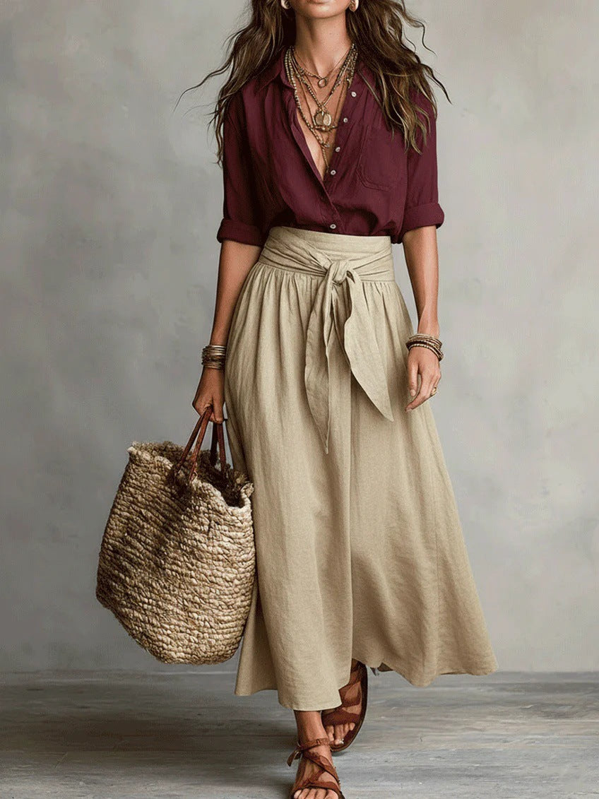 River | Shirt & Skirt Two-Piece Set
