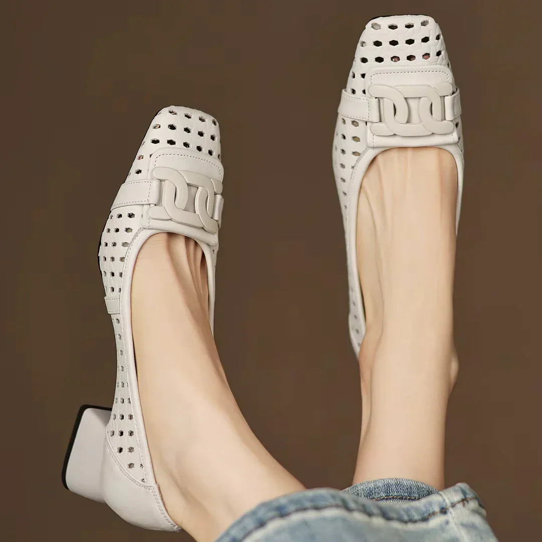 Solea | Woven Square-Toe Heels