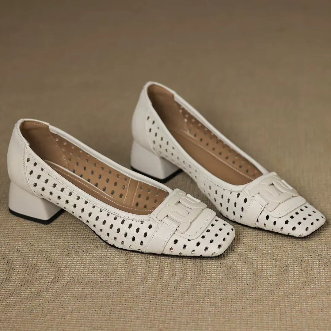 Solea | Woven Square-Toe Heels