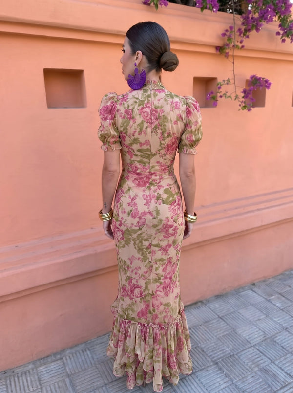 Felicidad | Vintage Rose Print Dress