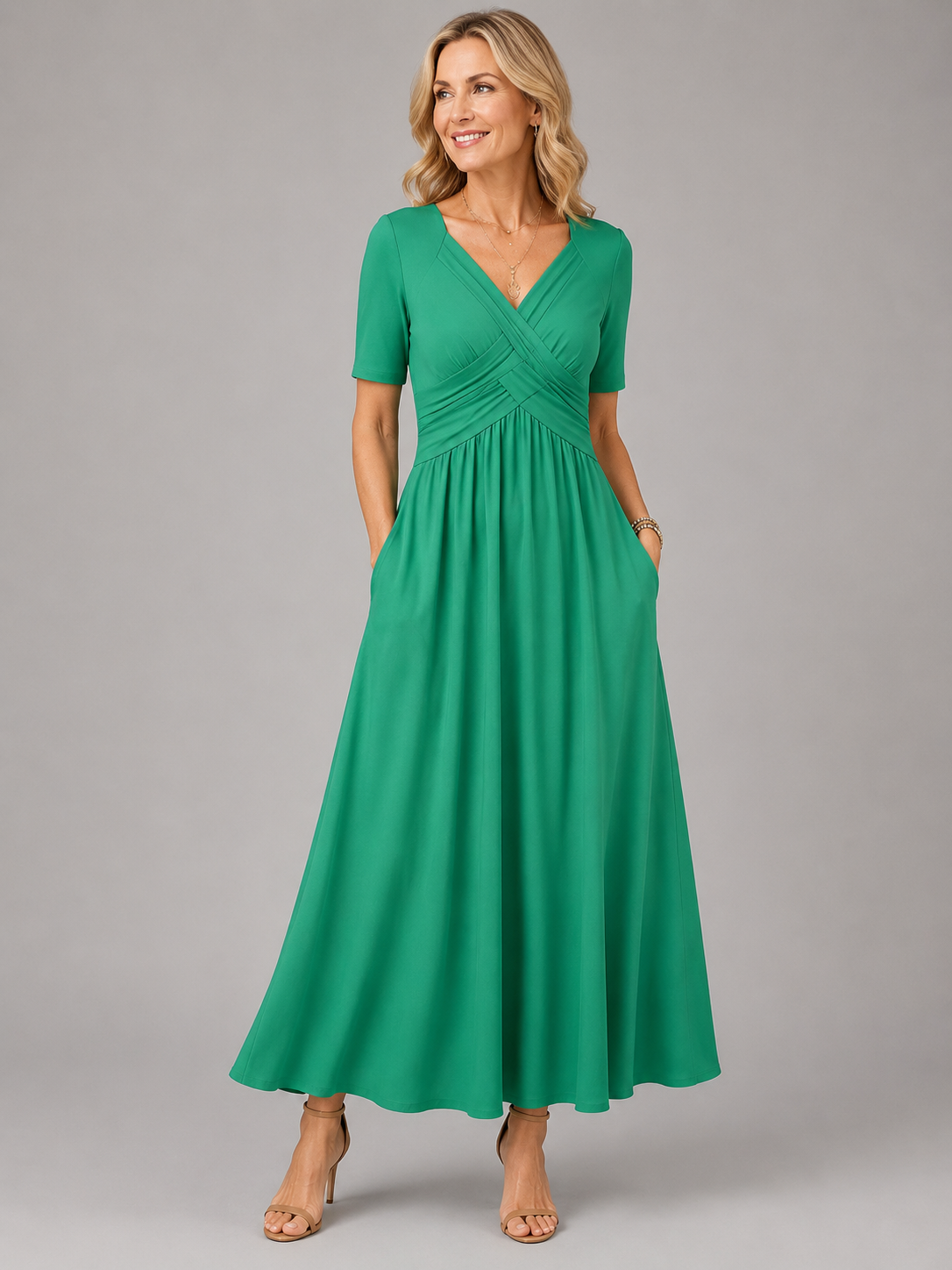 Angeli | Gathered Waist Midi Dress