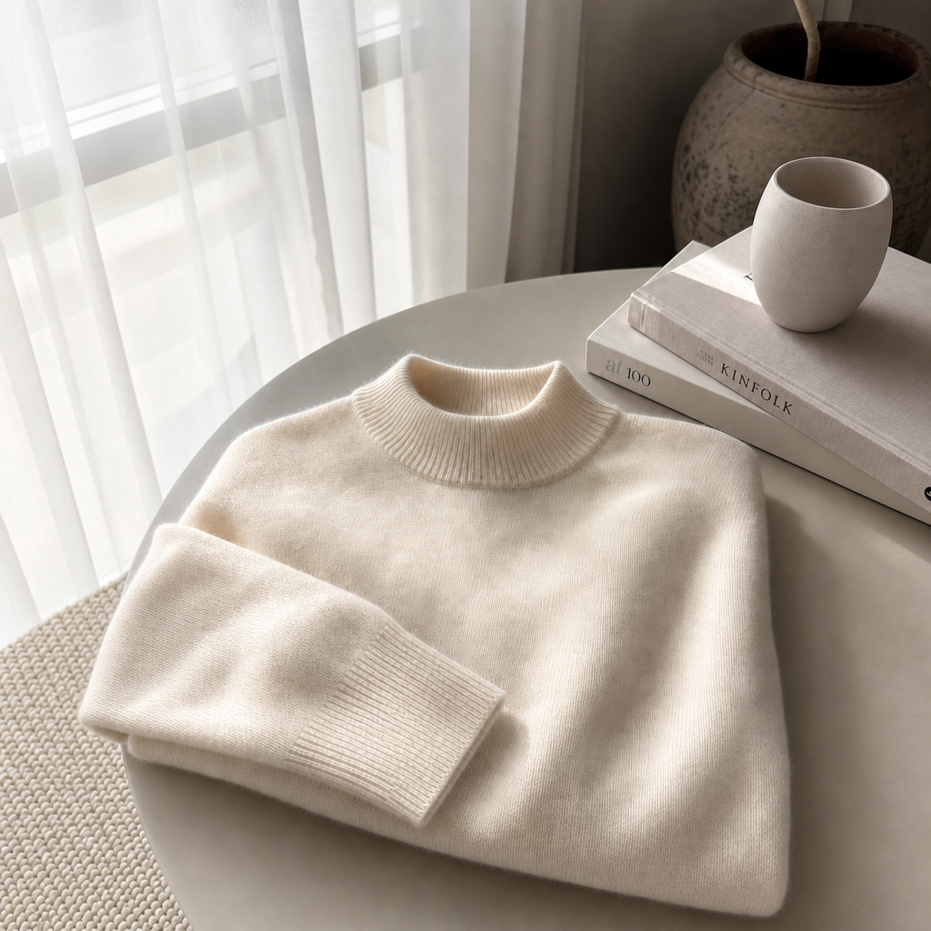 High Neck Wool-Blend Jumper
