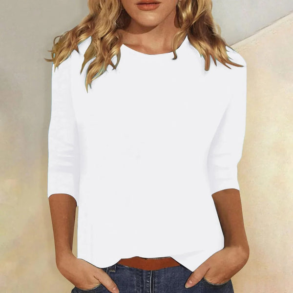 Stella | Three-Quarter Sleeve Crew Neck Top