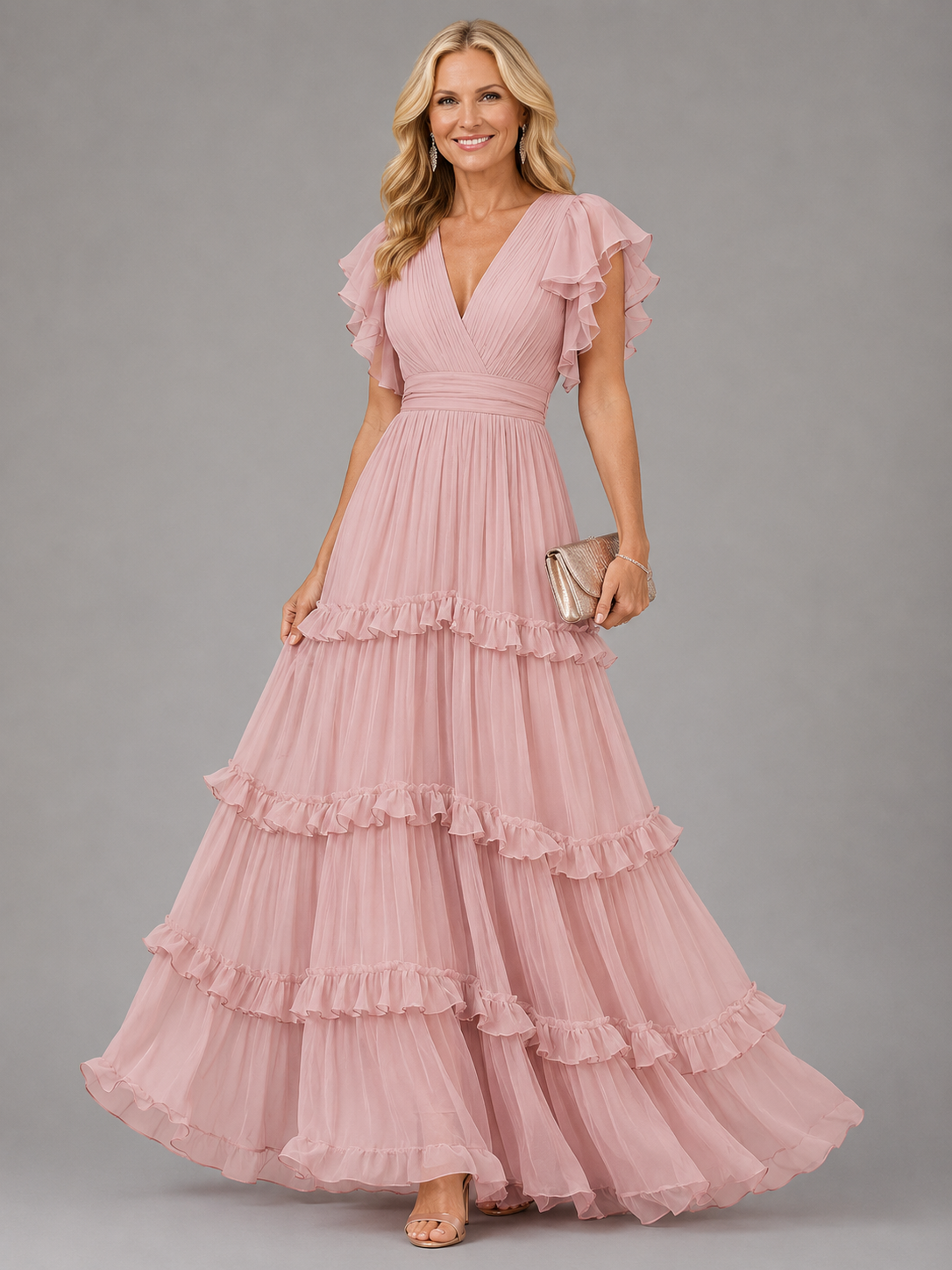 Zoe | Blush Pink Occasion Maxi Dress