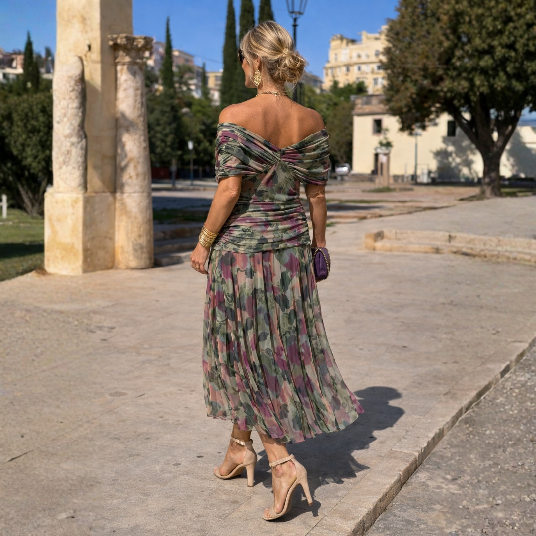 Mikaela | Off-Shoulder Chiffon Maxi Dress