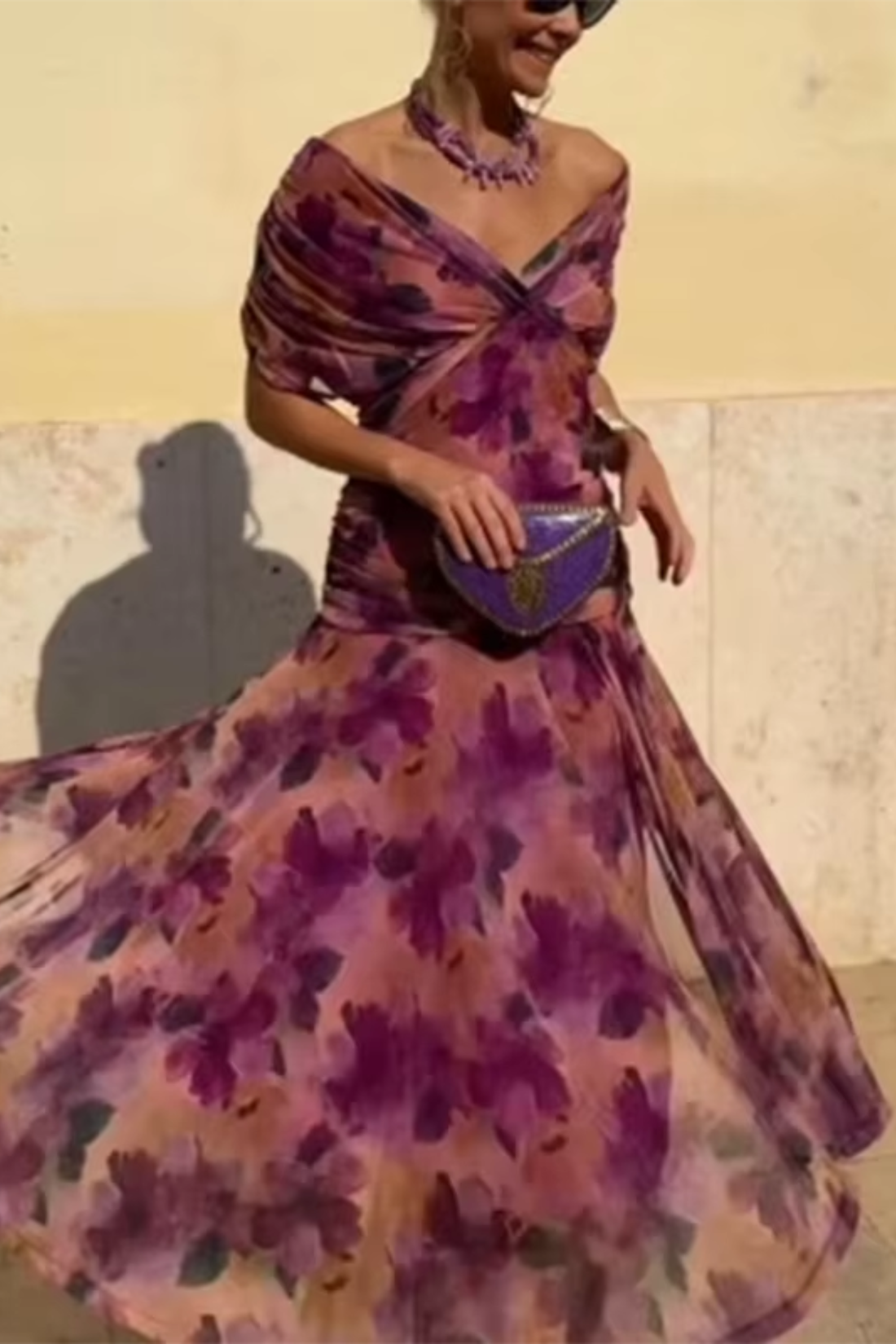 Eloisa | Long Floral Chiffon Dress