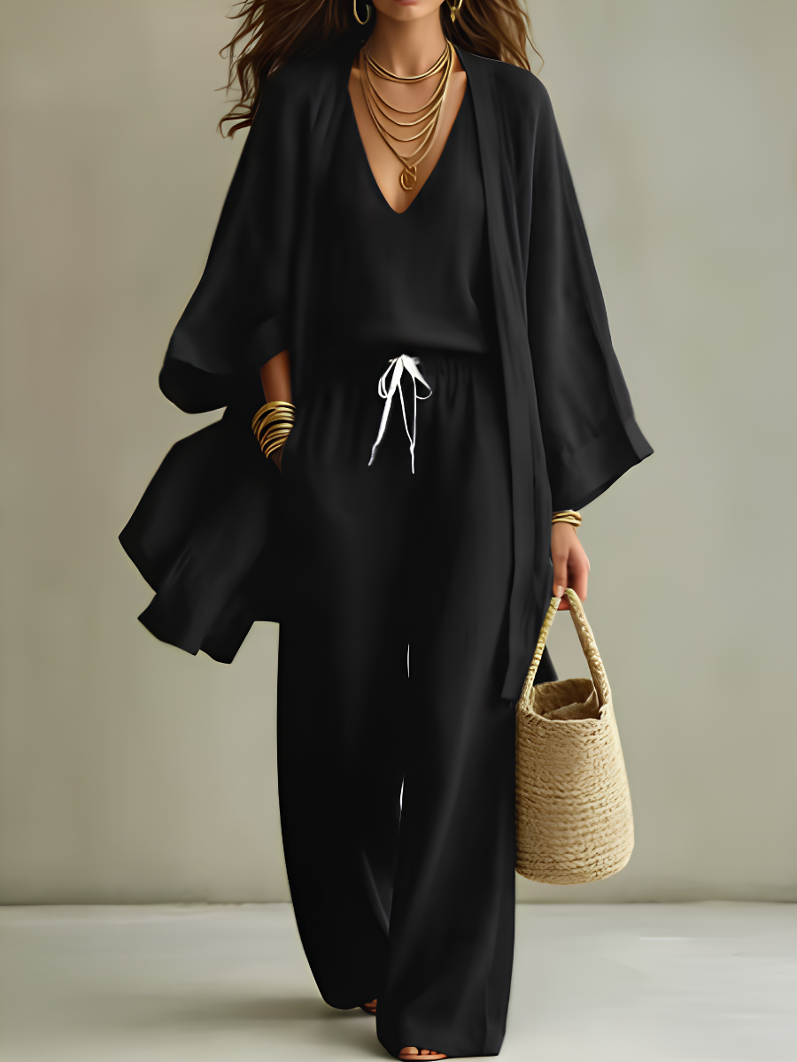Elena | Three-Piece Linen-Look Set