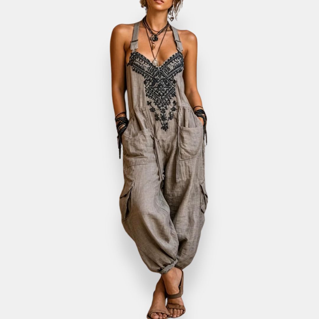 Teresa | Embroidered Boho Jumpsuit