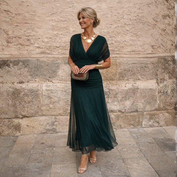 Mikaela | Off-Shoulder Chiffon Maxi Dress