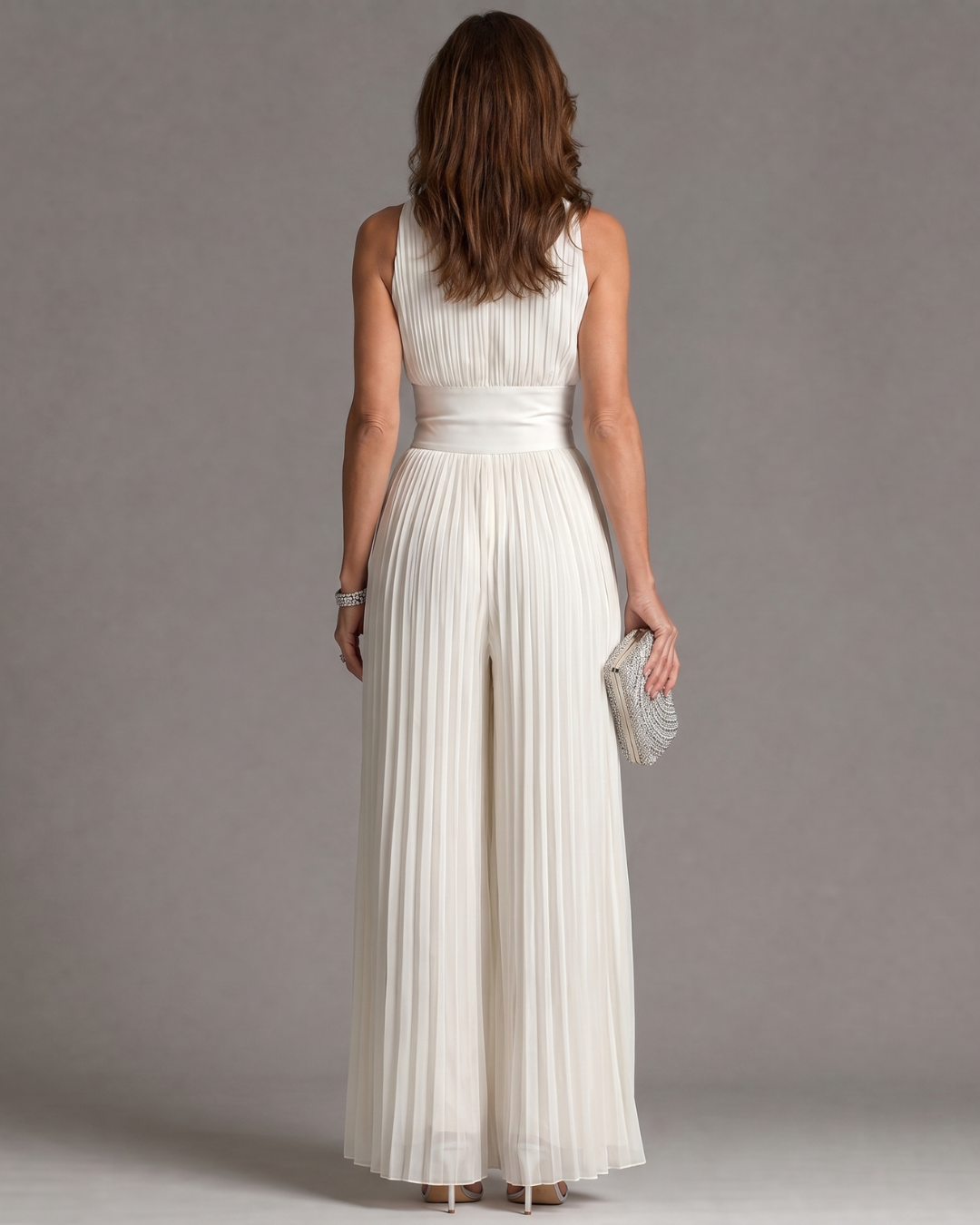 Zakira | Pleated Halter Jumpsuit