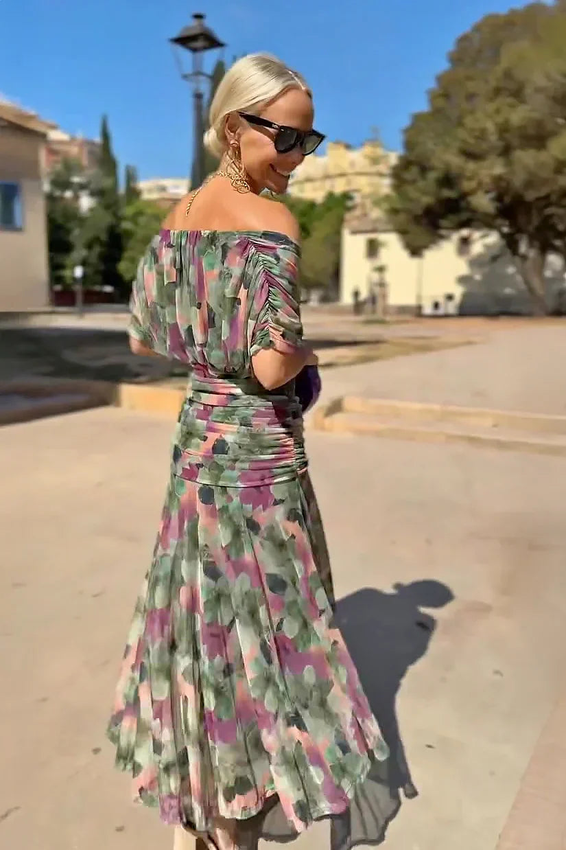 Eloisa | Long Floral Chiffon Dress