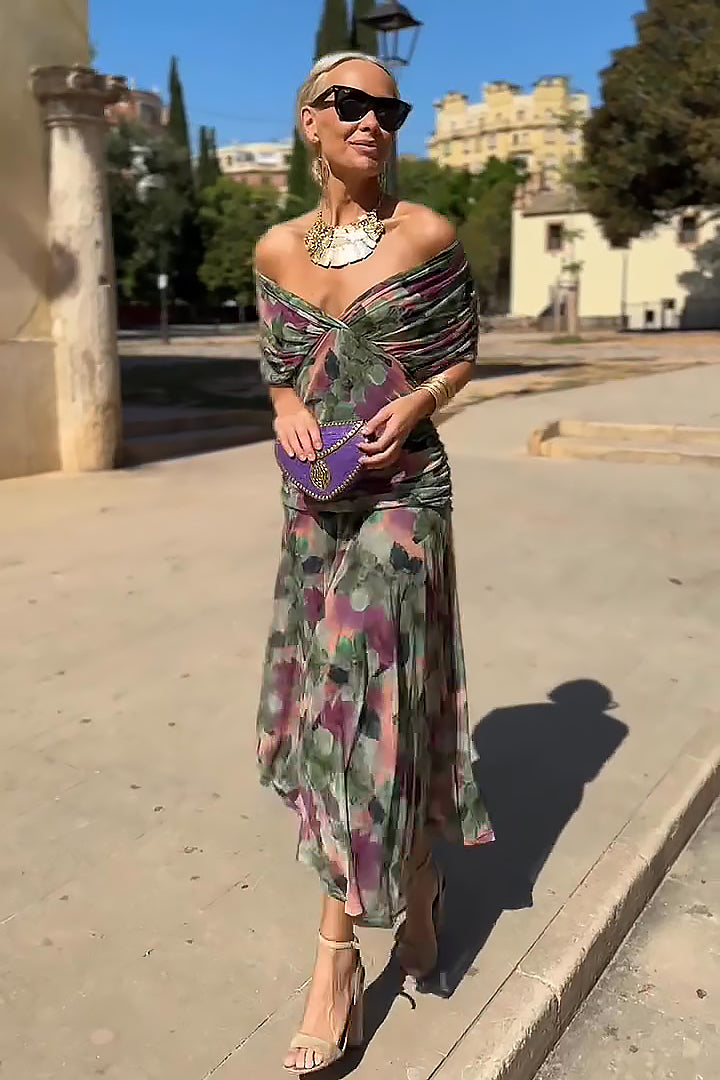 Eloisa | Long Floral Chiffon Dress