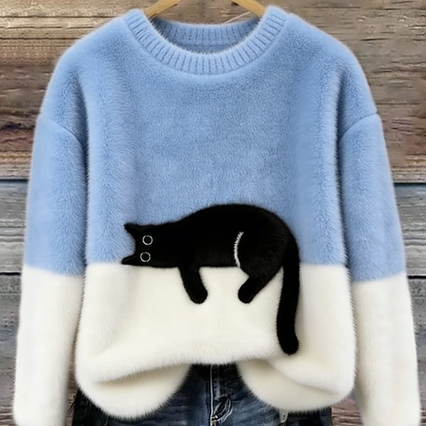 Aileen | Cat Print Oversized Sweatshirt