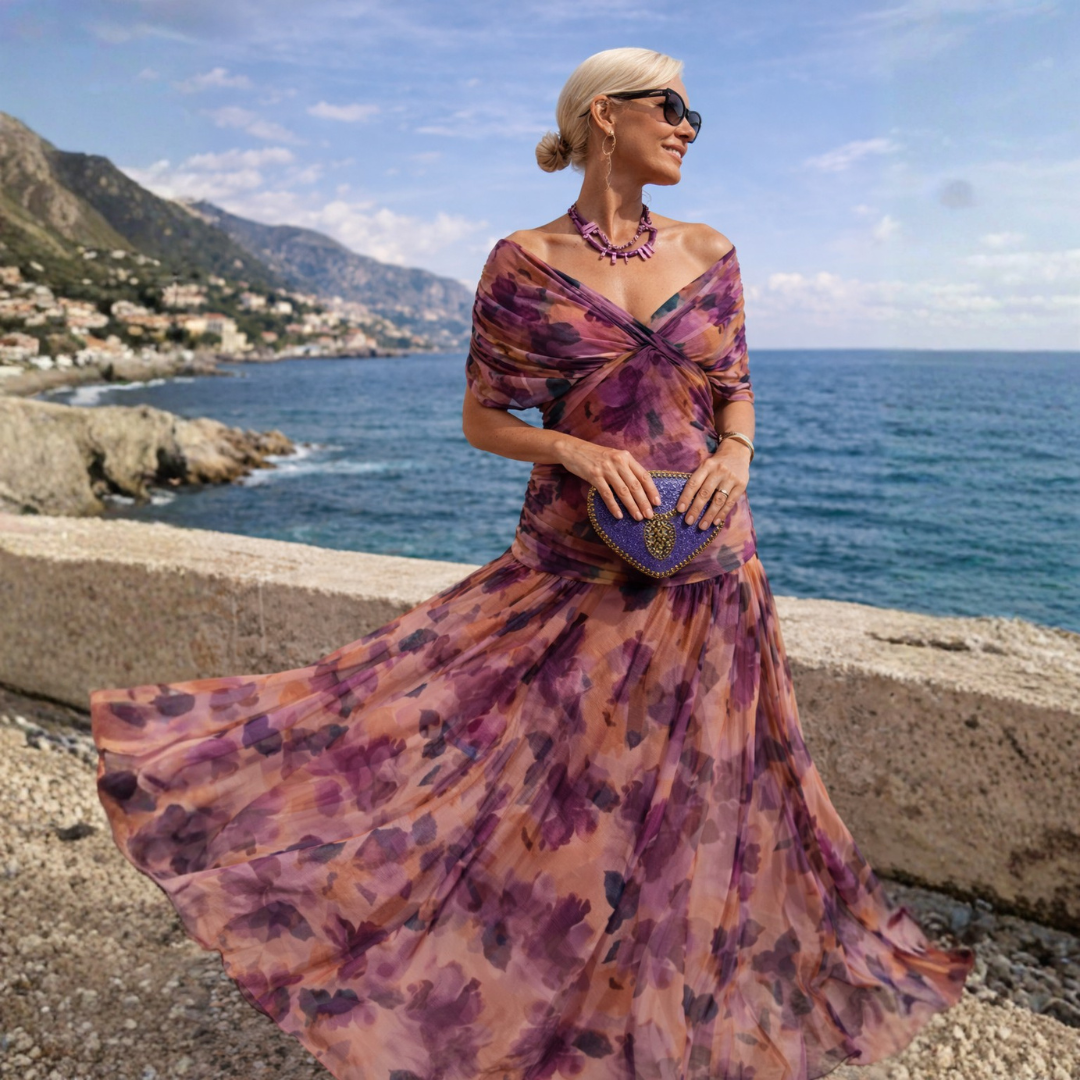 Mikaela | Off-Shoulder Chiffon Maxi Dress