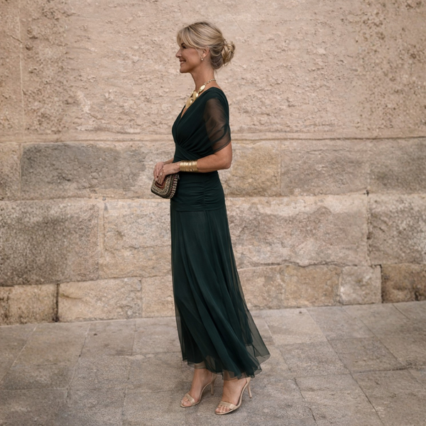 Mikaela | Off-Shoulder Chiffon Maxi Dress