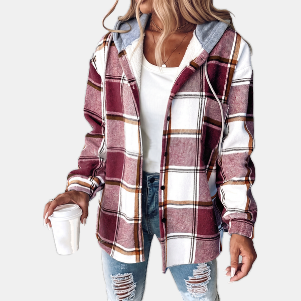 Hooded Plaid Shacket