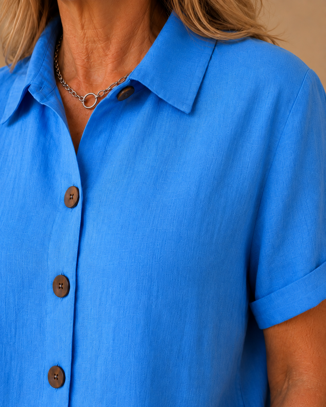 Button-Front Blouse