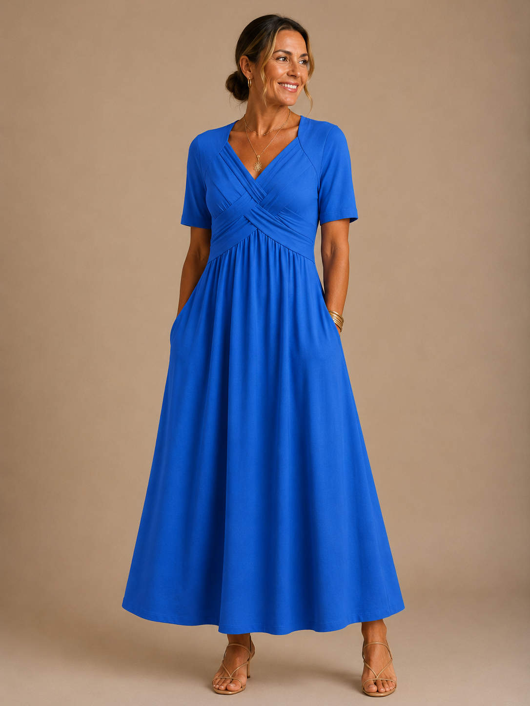 Angeli | Gathered Waist Midi Dress