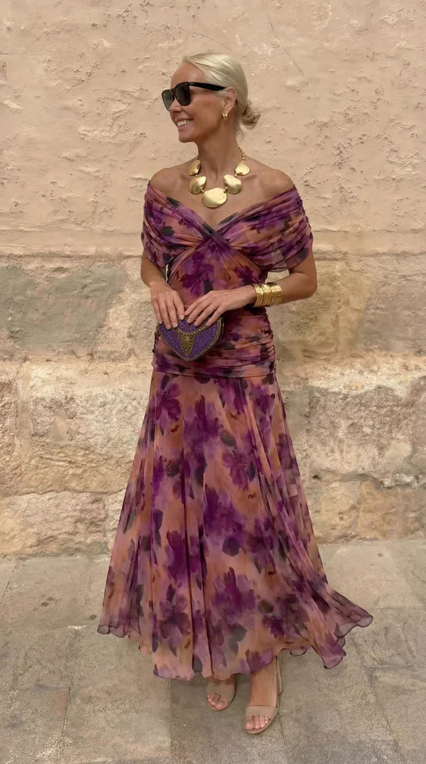 Eloisa | Long Floral Chiffon Dress