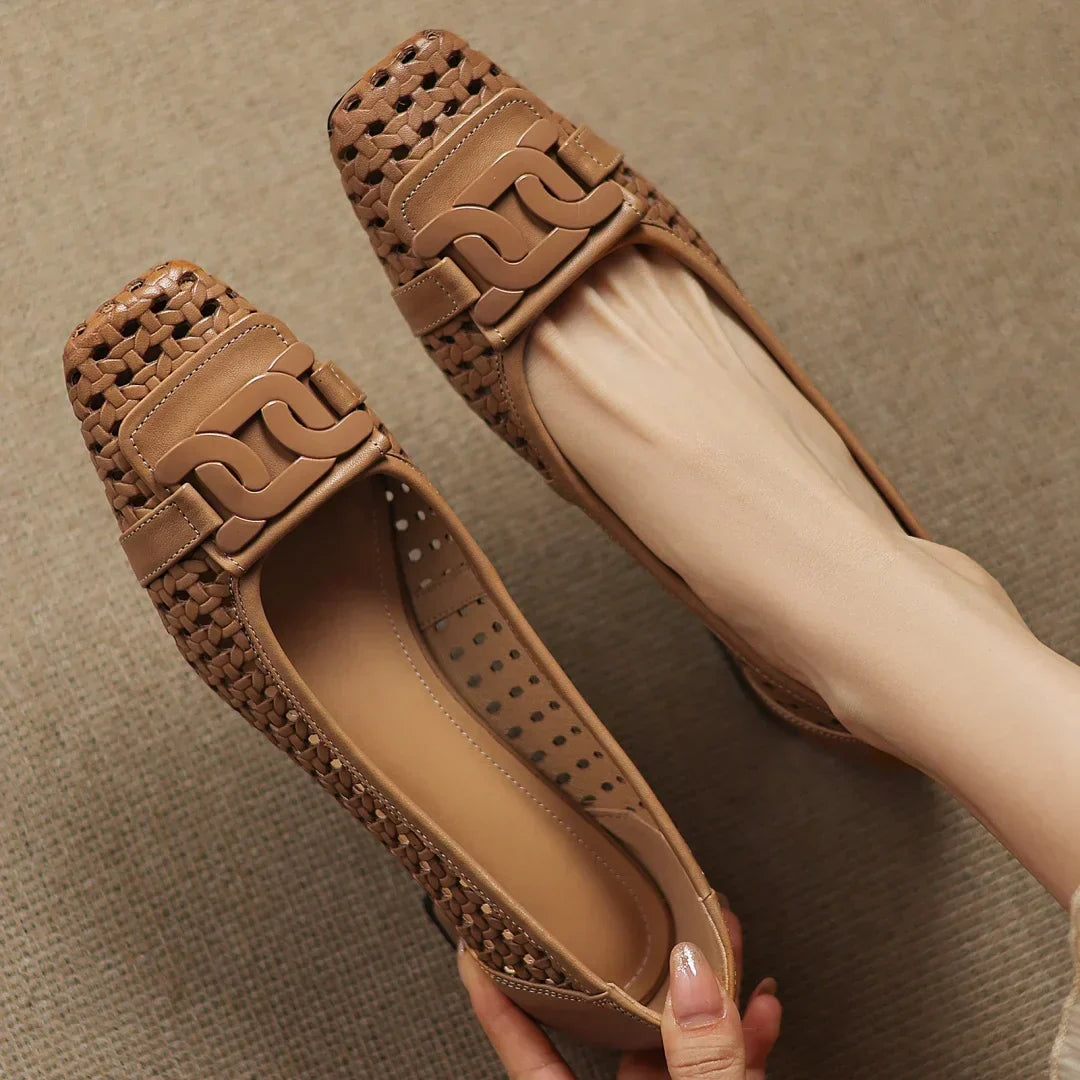 Solea | Woven Square-Toe Heels