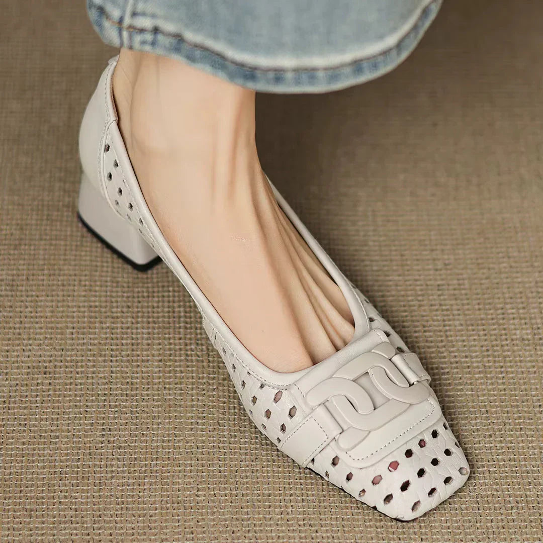 Solea | Woven Square-Toe Heels