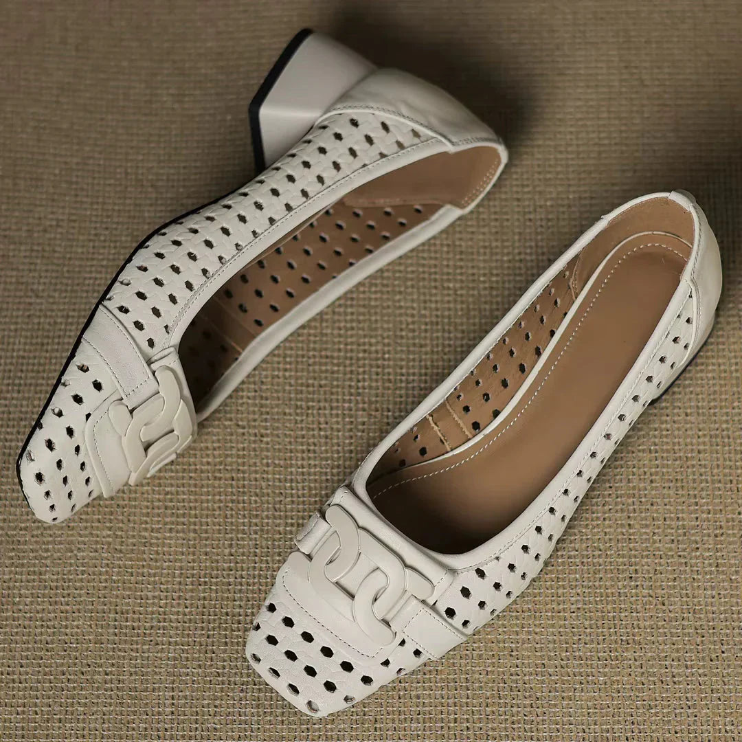 Solea | Woven Square-Toe Heels
