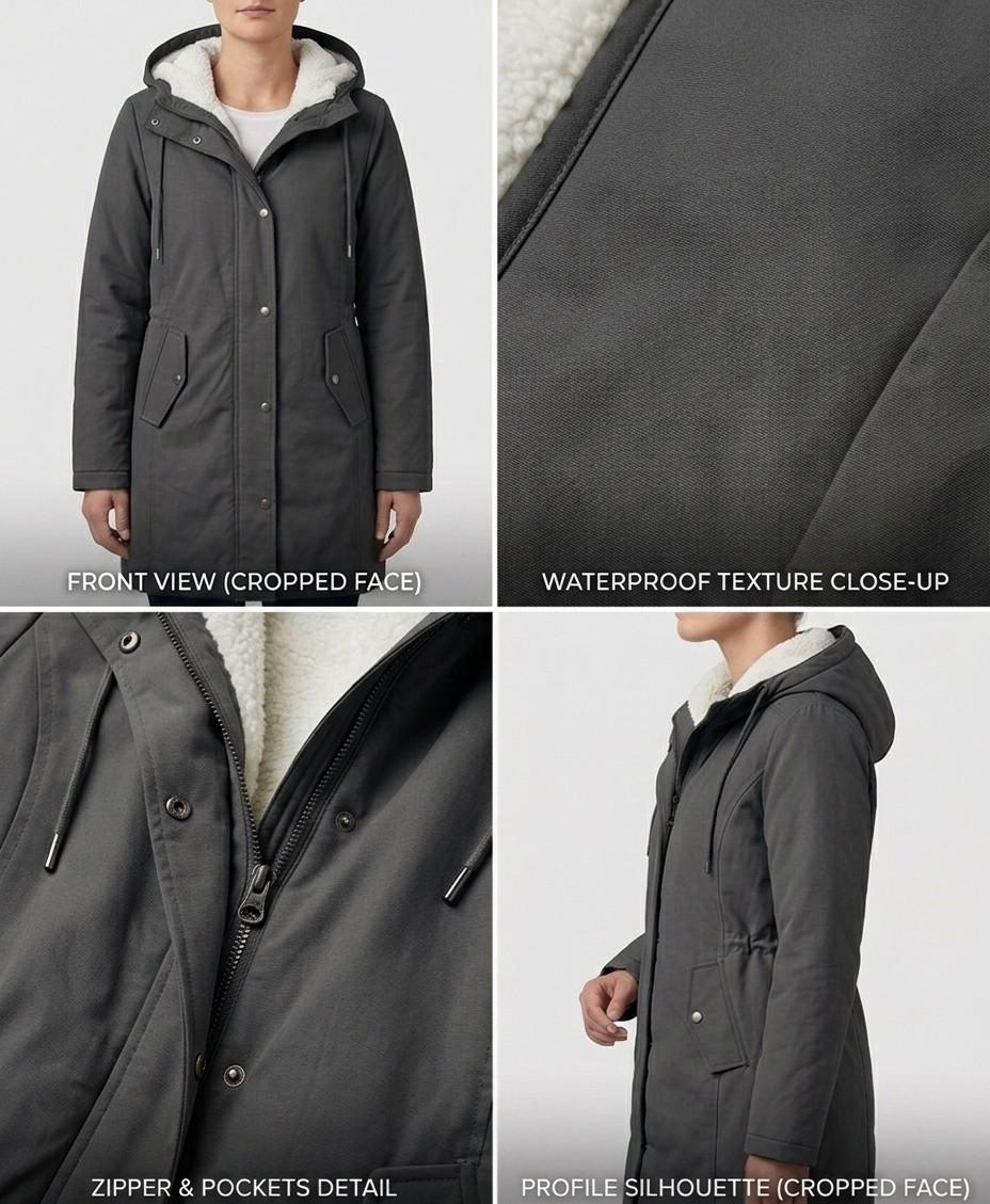 Amelie | Hooded Long Rain Parka