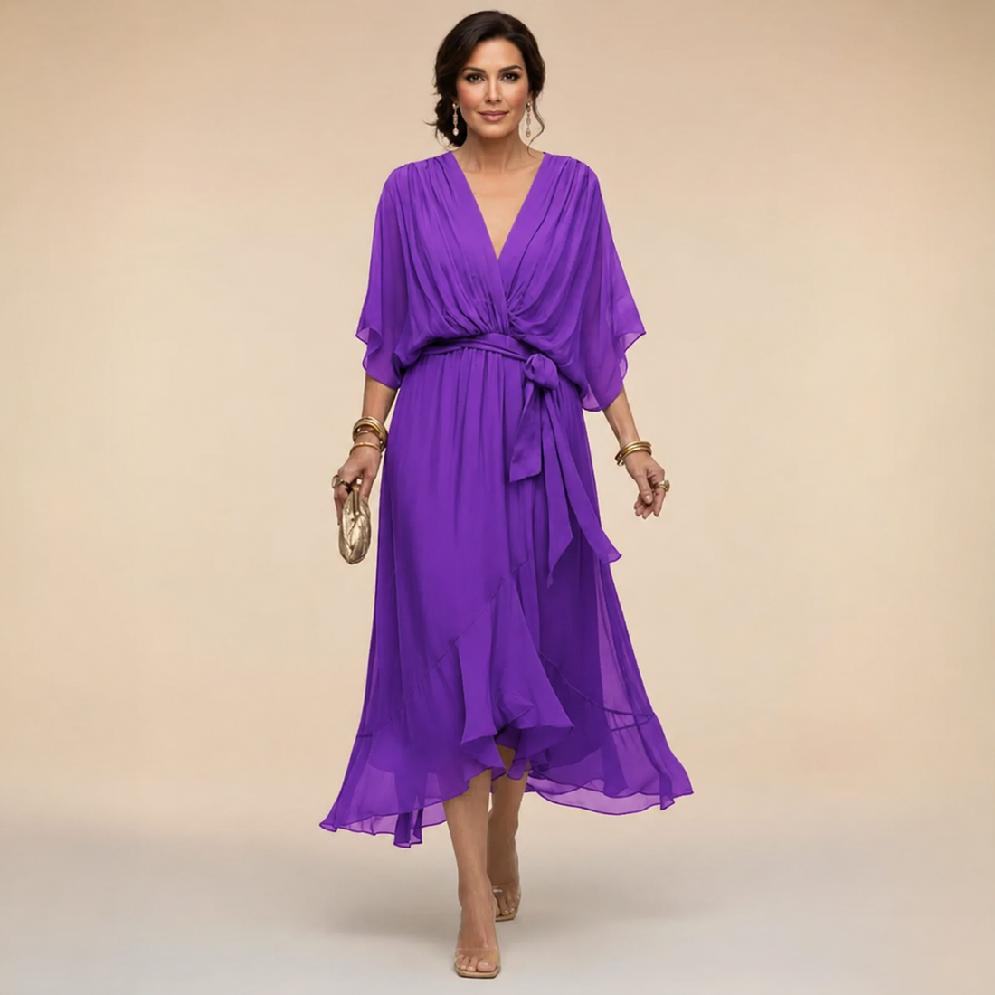 Monica | Wrap V-Neck Dress