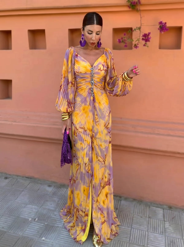 Gregoria | Floral V-Neck Maxi Dress