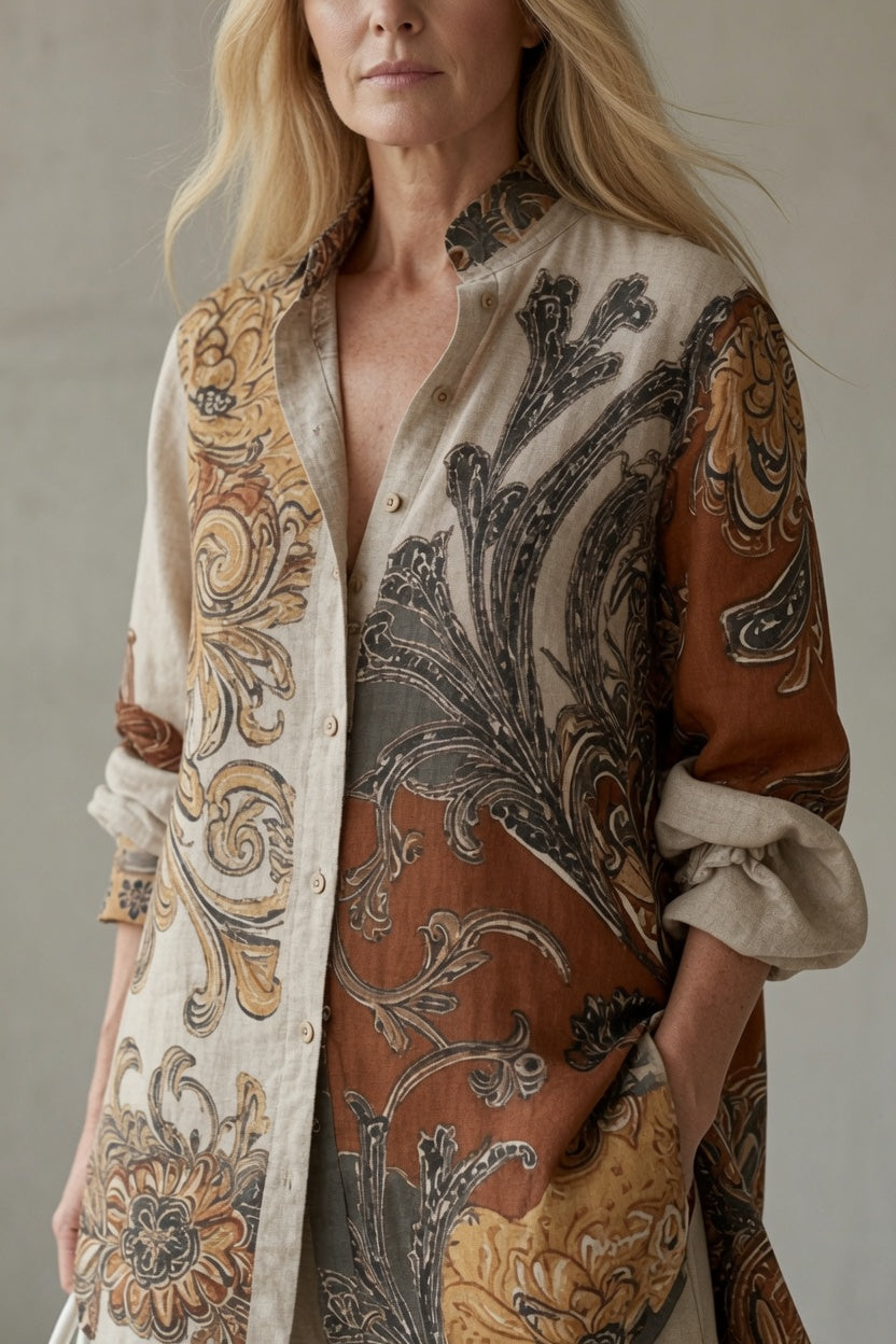 Natalie | Vintage Print Shirt & Trouser Set