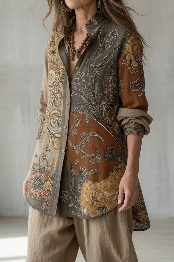 Natalie | Vintage Print Shirt & Trouser Set