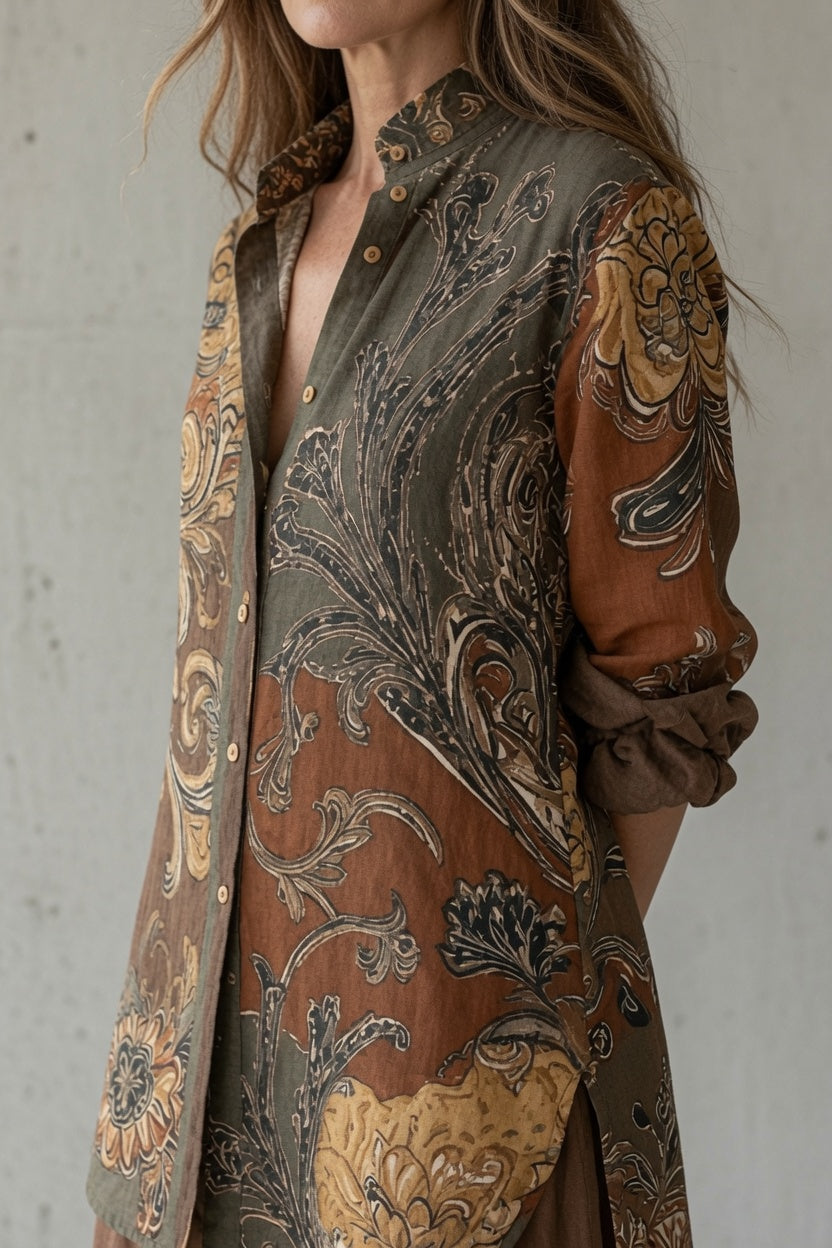 Natalie | Vintage Print Shirt & Trouser Set