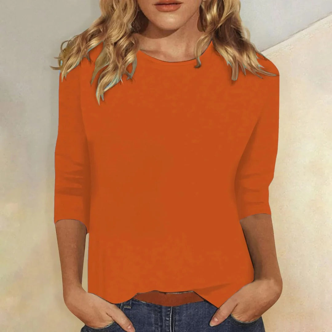 Stella | Three-Quarter Sleeve Crew Neck Top