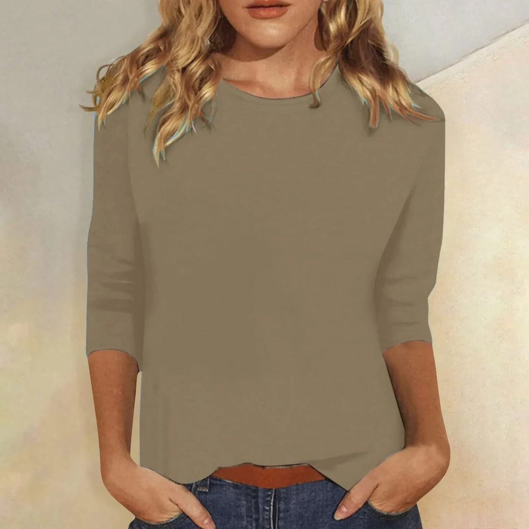 Stella | Three-Quarter Sleeve Crew Neck Top