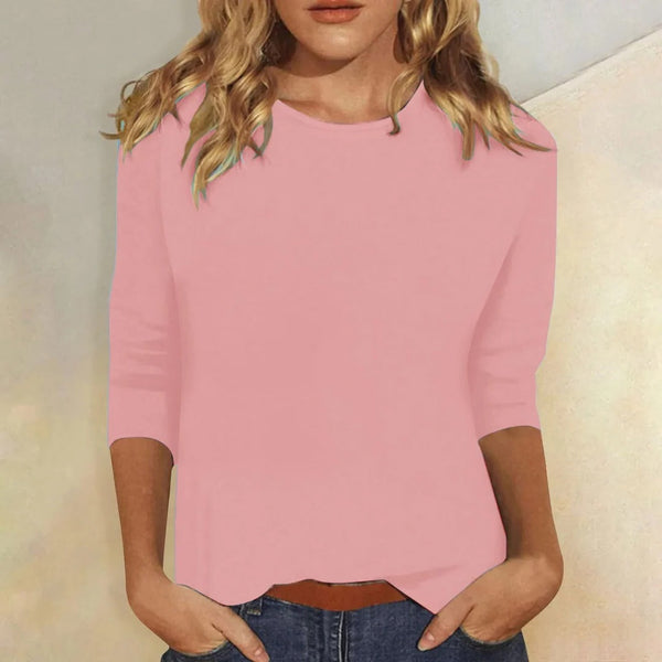 Stella | Three-Quarter Sleeve Crew Neck Top