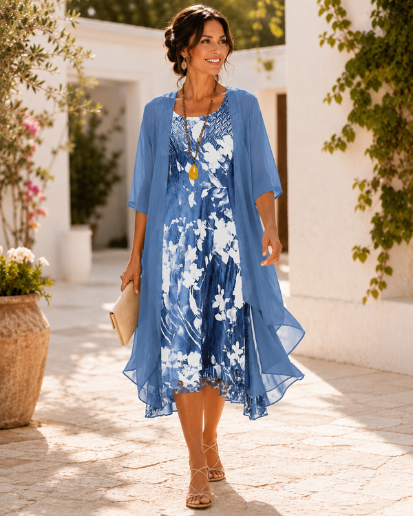 Olivia | Layered Floral Midi Dress