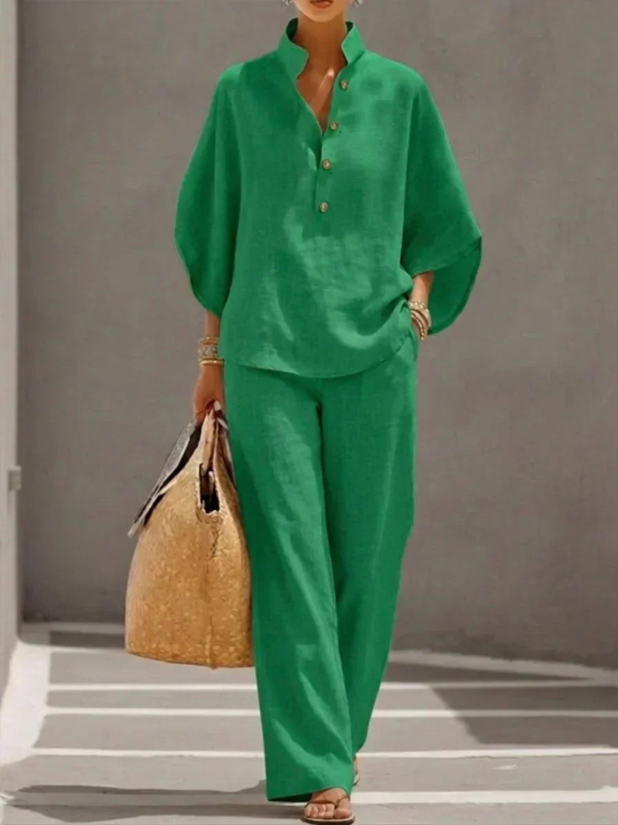 Maribel | Batwing Top & Wide-Leg Trouser Set
