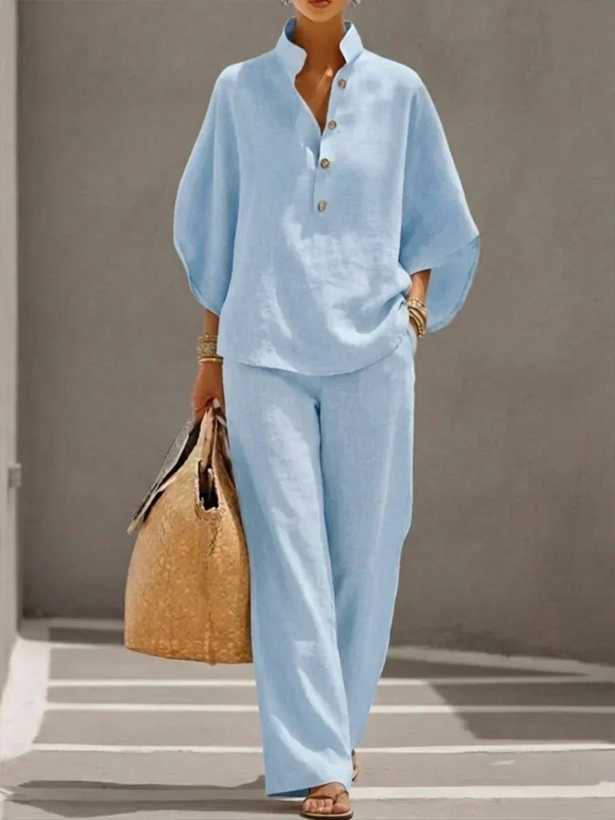 Maribel | Batwing Top & Wide-Leg Trouser Set