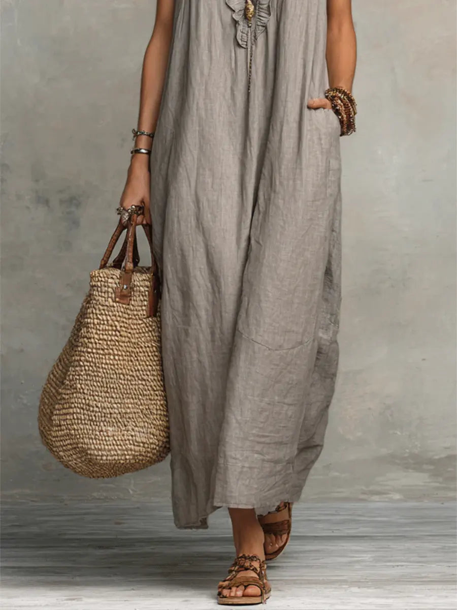 Camelia | Ruffle V-Neck Boho Maxi