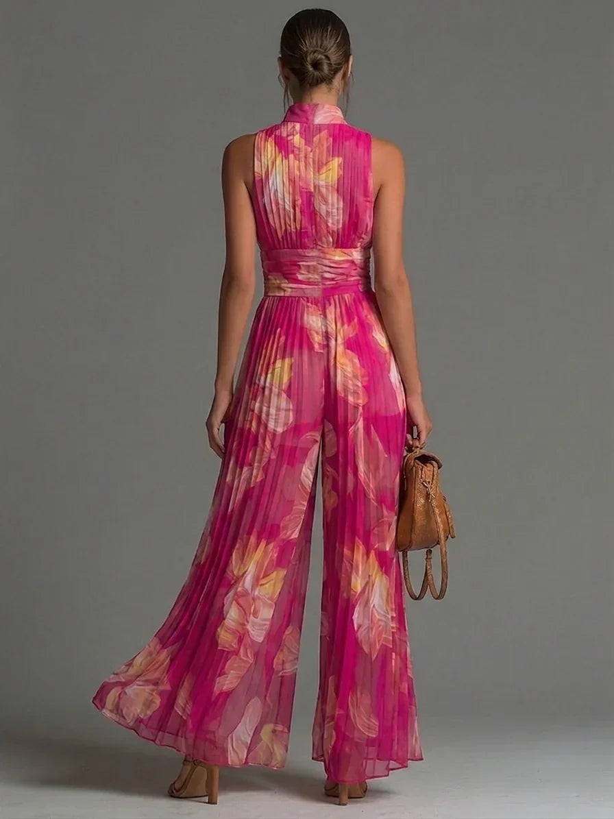 Zakira | Pleated Halter Jumpsuit