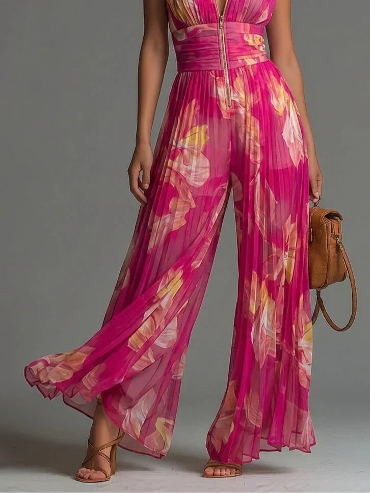 Zakira | Pleated Halter Jumpsuit